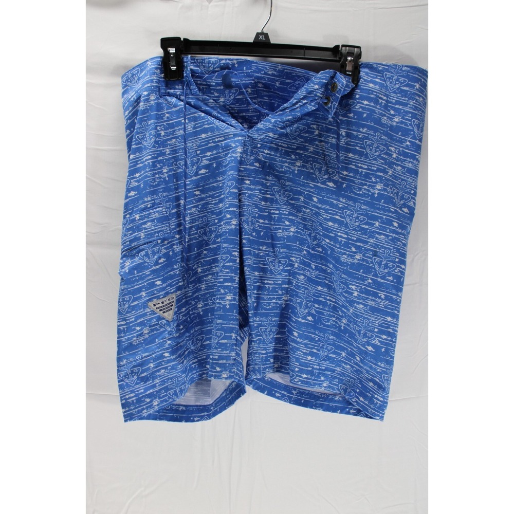 Columbia PFG Swim Trunks Anchors Blue White Size 34
